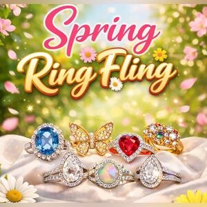 Spring Ring Fling Gold-Plated Multi-Gemstone Rings